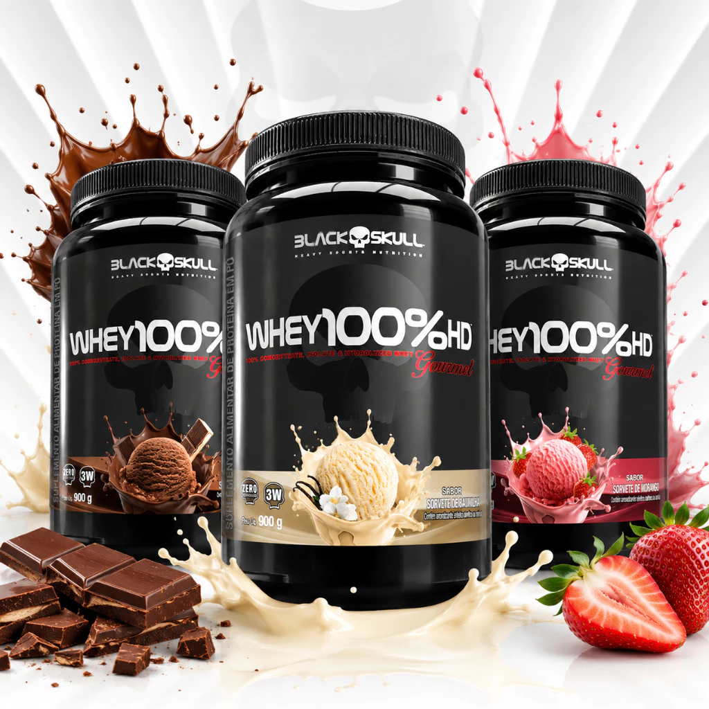 Whey 100% HD Gourmet Pote 900g Black Skull
