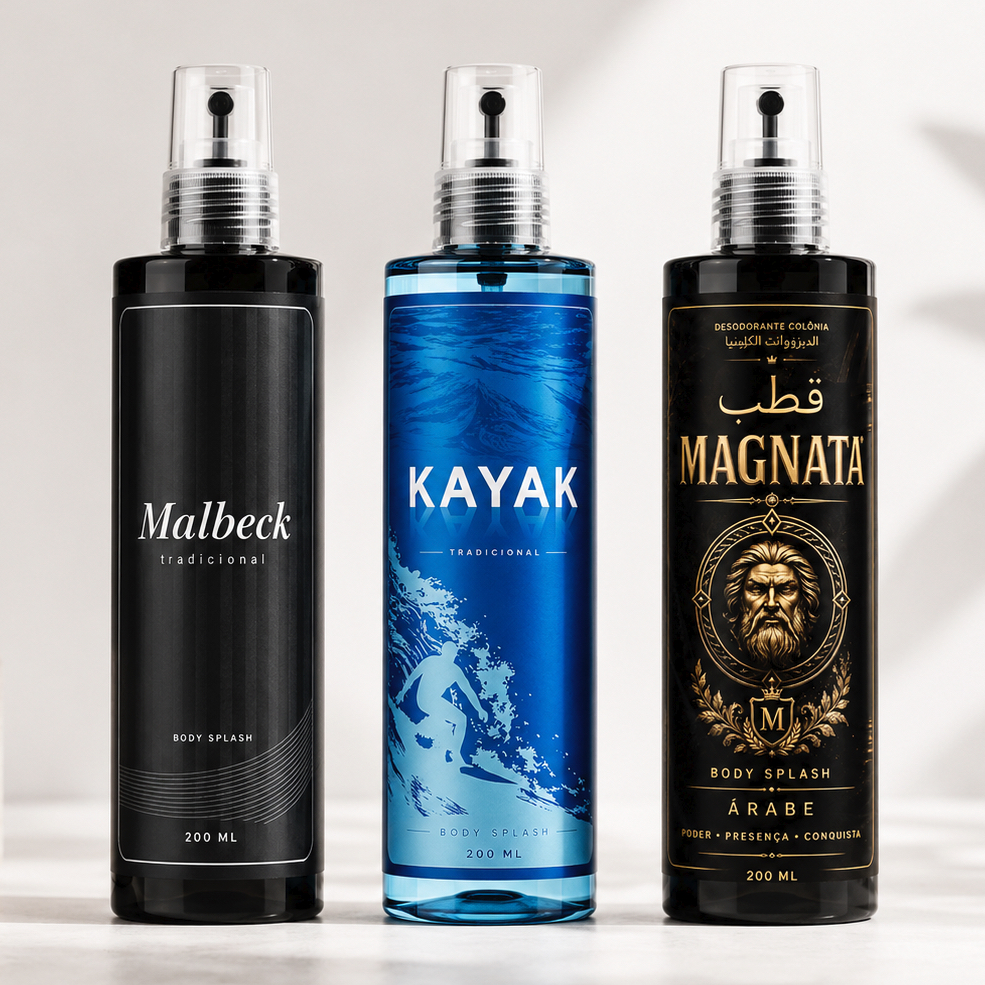 Kit De 2 Até 3 Body Splash Malbeck Forte Praia de Kaiyak Magnata Árabe ...
