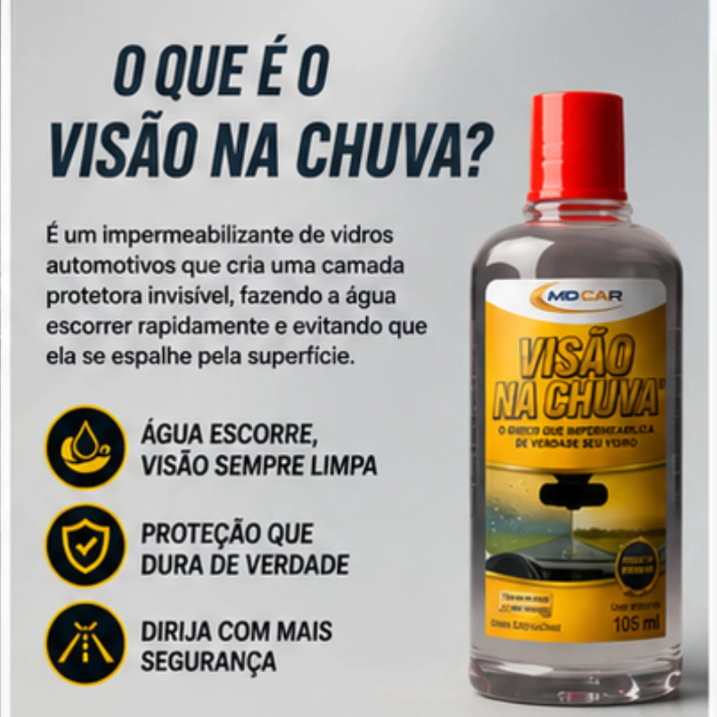 Cristalizador de Vidros Automotivo | Md Car | Repelente de Água | Visão na Chuva | Antiembaçante off