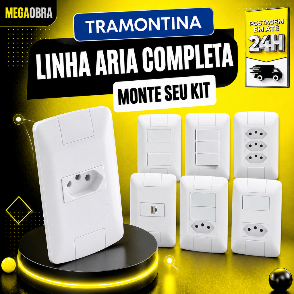 ARIA AFL-1 ARION SMM-1 PIGGY HU-8400 セット Tomadas e Interruptores Tramontina Linha Aria Completa 10A 20A