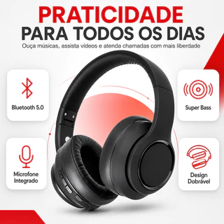 Fone De Ouvido Headphone Sem Fio KA-994 Bluetooth 5.0 HD Super Bass Cancelamento de Ruído