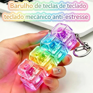 Mini Teclado Mecânico Anti-Ansiedade em Chaveiro com 4 Teclas Clicáveis – Som Tátil Relaxante