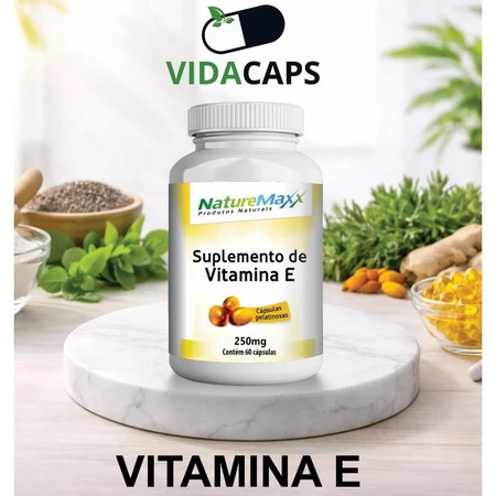 Vitamina E ÓleoNutri Softgel 250mg 60 Cápsulas Softgel Suplemento Alimentar Vidacaps