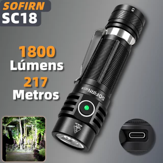 Lanterna Tática Sofirn SC18 de 1800 Lúmens com 6 Modos e Alcance de 217 Metros