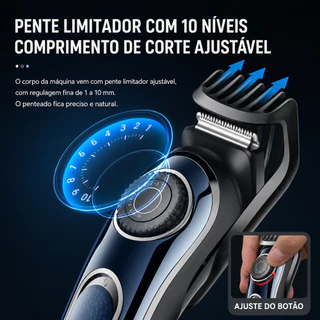 Máquina de Cortar Cabelo Profissional Daling DL-1829 Sem Fio USB Recarregável Aparador Hair Clipper 1-10mm