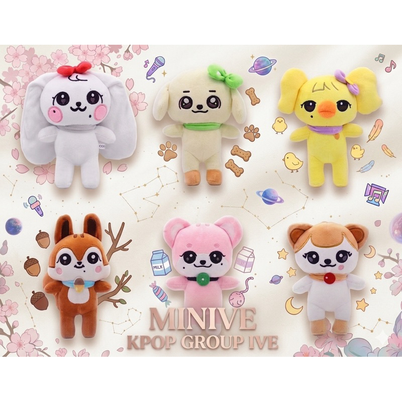 IVE Minive Kpop Music Pelúcia Coreana 25cm Macio Cute Toys Kawaii