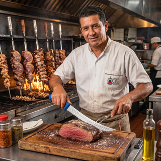 Faca Churrasco Aço Inox Salt Bae Chef LUWAVE
