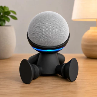 Suporte para Alexa Echo Dot – Robô Astronauta Sentado (Preto ou Branco)