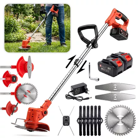 Aparador Roçadeira Elétrica De Grama Nakasaki A Bateria 48V 1580w Corte de Grama e Mato