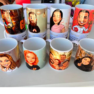 Kit 12 Canecas Personalizadas de Porcelana 325ml – Sua Arte do Seu Jeito! Transforme suas ideias em uma caneca exclusiv