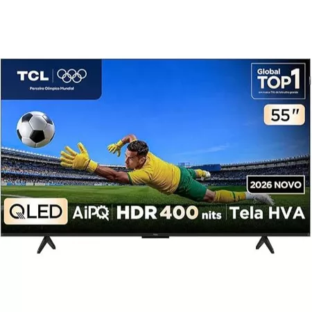 Smart TV TCL 55 Polegadas QLED 4K P7L WiFi Bluetooth Google TV HDR10 120 Hz VRR AIPQ 55P7L
