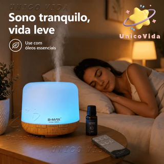 Umidificador de Ar 500ml com LED 7 Cores e Aromatizador | UnicoVida
