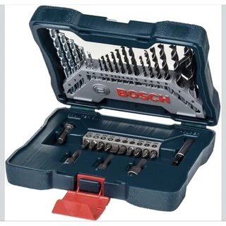 Kit Bosch X-Line 33 Peças Original - Brocas para Concreto, Madeira e Metal + Pontas Aparafusadoras - Maleta Completa