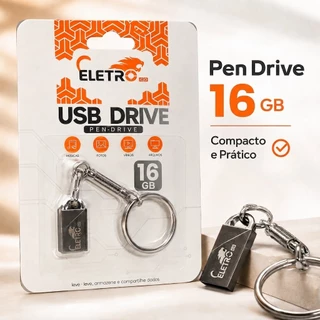 Pen Drive 16GB Mini Metal com Chaveiro USB Compacto