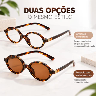 Óculos de sol feminino oval retrô, padrão tartaruga, estilo moderno