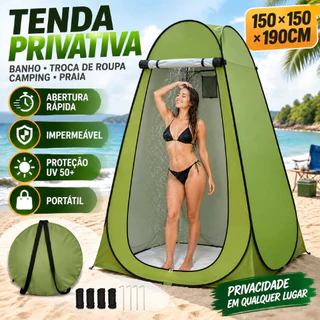 Barraca Trocador Privativa Automática 150x150x190cm Tenda Portátil Banheiro Camping Praia Troca de Roupa