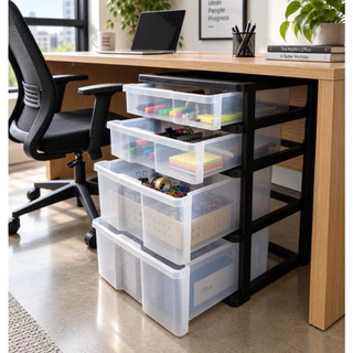 Gaveteiro Organizador Multiuso Premium com 4 Gavetas - Ideal para Escritório