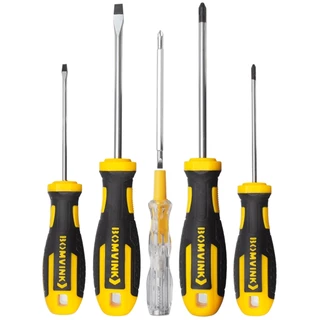 Kit 4 Chaves Fenda Phillips Com Chave Teste De Voltagem Eletricista Conjunto de Ferramentas Cabo Emborrachado