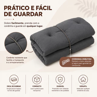Colchonete Futon 170X60 CM Solteiro Dobrável Decorativo acampamento Almofada sofá