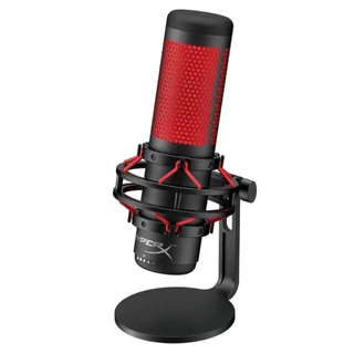 Microfone Gamer HyperX QuadCast USB Condensador RGB para PC PS4 PS5 Streaming Podcast YouTube com Suporte Antivibração