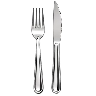 Jogo de Talheres Garfo e Faca Inox Premium Para Churrasco Restaurante Buffet e Uso Doméstico