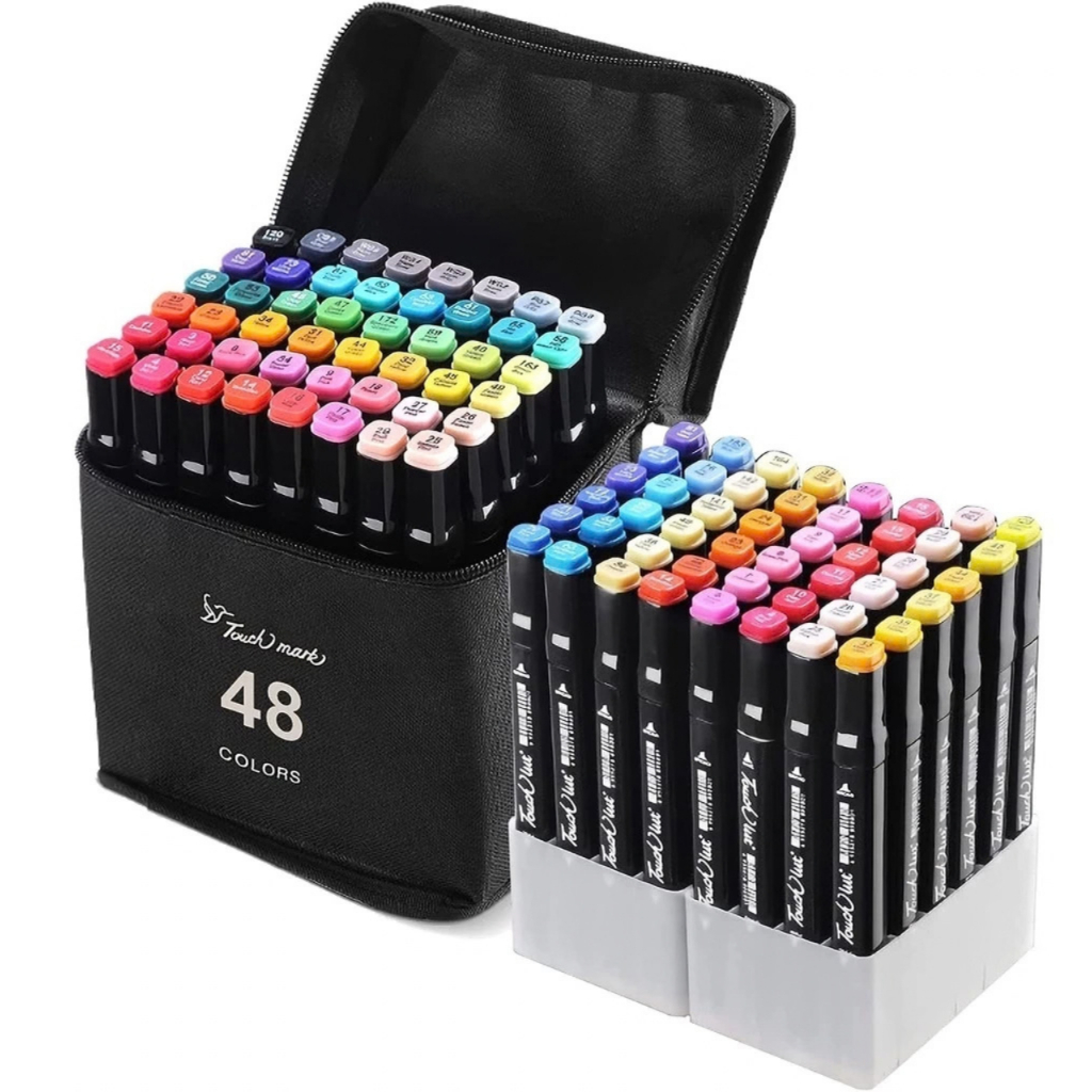 Kit Canetas Marcador Touch Permanente Ponta Dupla - 48 Cores | Shopee ...