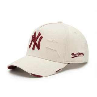 Boné New York Aba Curva NY Bege Unissex Premium Bordado Estilo Streetwear Casual