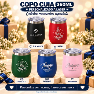15 copos Térmico 360ml Cuia Cores Personalizado Brindes, Casamento, Aniversario, Copa do mundo, Dia das Mães