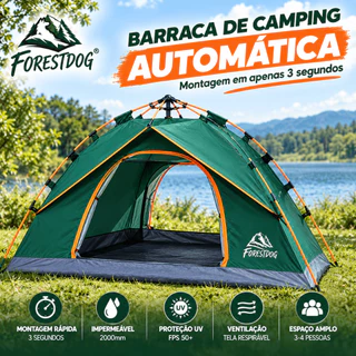 Barraca Impermeável Camping Automática 3 a 4 Pessoas 210x200x135cm Resistente à Água para Praia e Camping