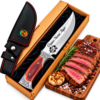 Faca Churrasco Premium Personalizada nome time desenho com caixinha presente