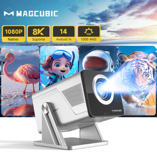 Magcubic X7 Projetor 1000ANSI Foco Automático Android 14 WIFI6 BT5.4 Support 8K/4K Alto-falante De 5 W Home Cinema