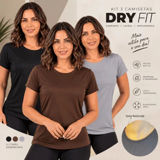 Kit Blusa Feminina Academia Dry-Fit Musculação Camisa Caminhada camiseta tapa bumbum