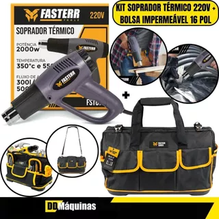 Kit Bolsa Para Ferramentas 16" Impermeável FST058 + Soprador Termico 2000W 220V FST078B2 - FASTERR em Oferta na Shopee