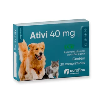 Suplemento Ativi Para Cães e Gatos 40mg Ourofino com 30 Comprimidos em Oferta na Shopee