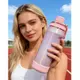 Garrafa Térmica Inox 650ML 850ML l Esportiva Academia com Capa Silicone Gelada Quente Tinta arco-íris brilhante
