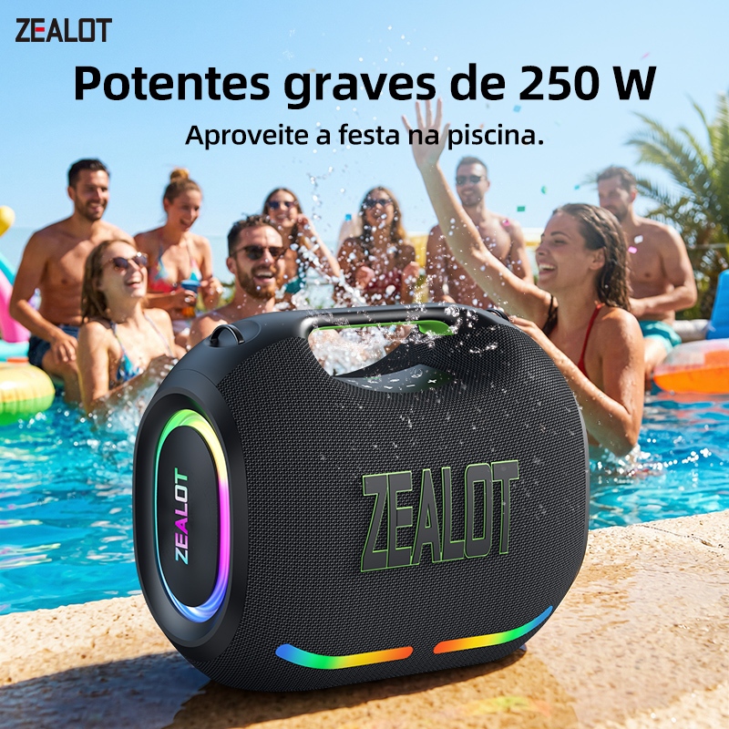 洋楽 E2 Electronic Music Box 6LP ZEALOT ZE21 Caixa de Som Bluetooth 250W 48000mAh Portátil TWS IPX6