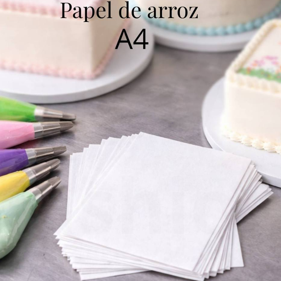 Papel de Arroz Comestivel para Bolo A4 Branco 10 Unidades Co
