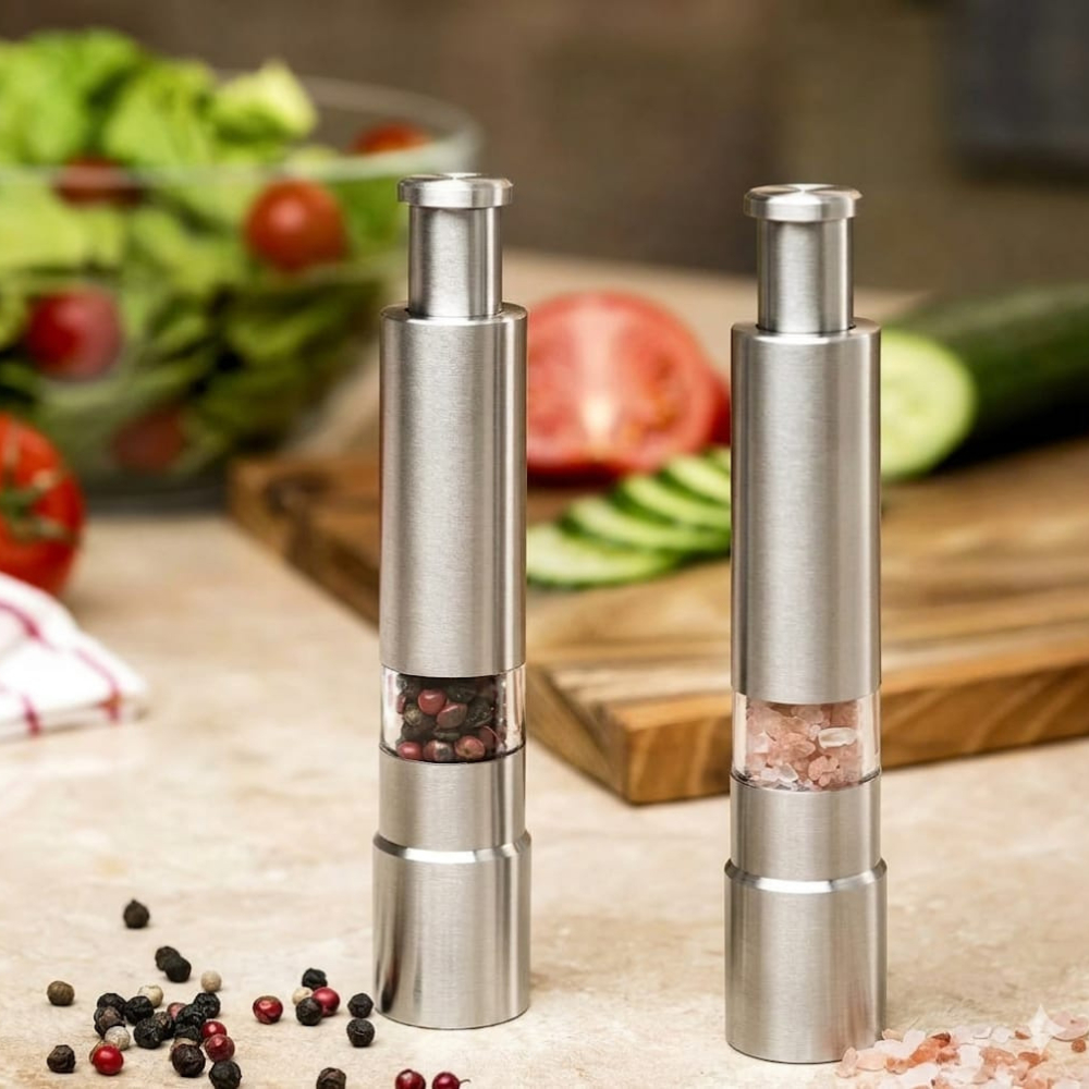 Moedor De Pimenta E Sal Gourmet Aço Inox Profissional Manual