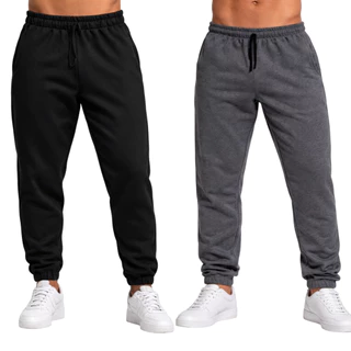 Kit 2 Calças De Moletom Masculino Estilo Jogger Treino Casual Diario