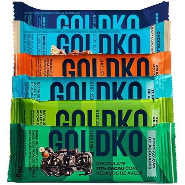 GOLDKO - chocolate zero adição açúcares - Kit Degustação - SORTIDOS - 8 ...