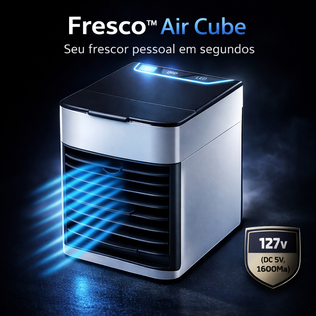 Mini Ar Condicionado Portátil Fresco Air Cube Climatizador Silencioso 3 ...