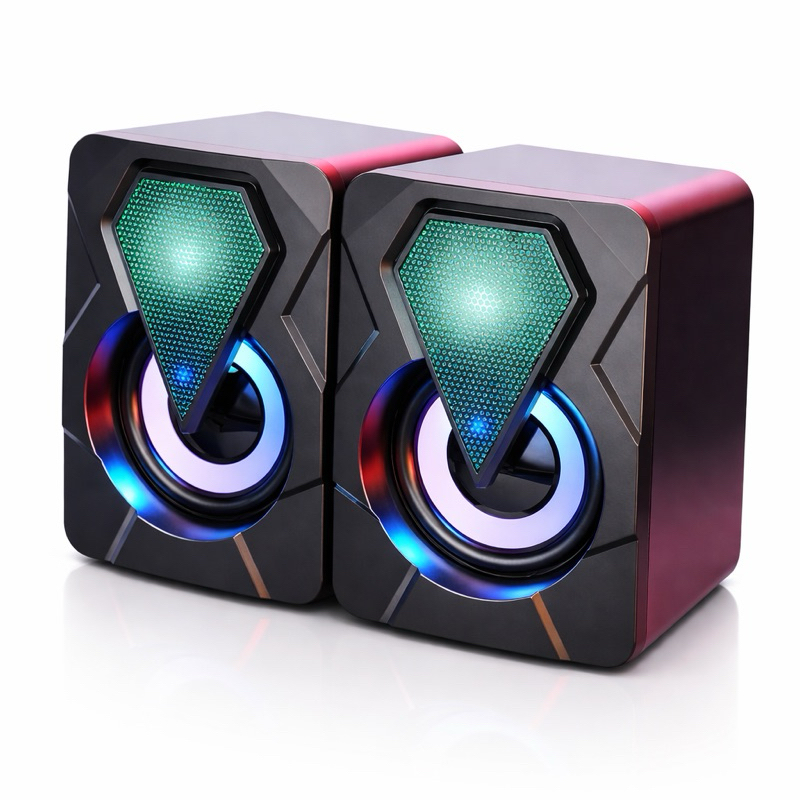 Caixa Caixinha de Som Gamer RGB USB P2 Para PC TV Celular Notebook ...