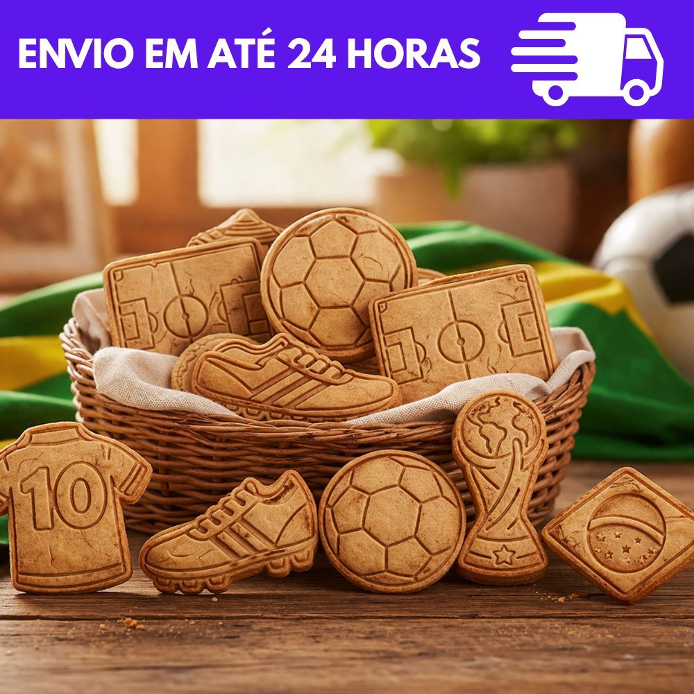 Kit 6 Cortadores Copa do Mundo 2026 Futebol | Cortador + Mar