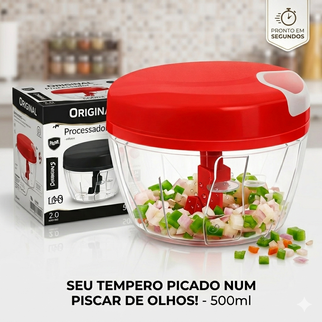 Processador 170ml e 500ml Triturador de Alimentos Alho Cebol