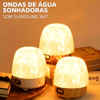 Luminária projetora de ondas do mar, 16 efeitos de cores, controle remoto e controle por toque, luz noturna musical novo