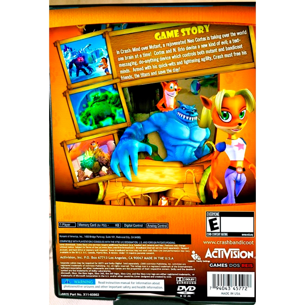 Jogo Crash Mind Over Mutant em Português PT-BR PS2 Mídia Física