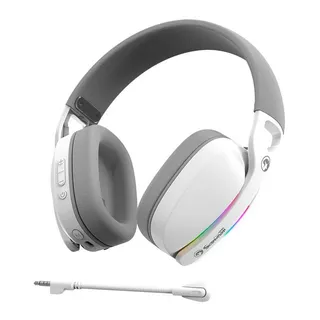 Headset Gamer Marvo Pulz 70W, RGB, Wireless, Drivers 40mm, Tri-Mode, Branco, HG9086W-WH