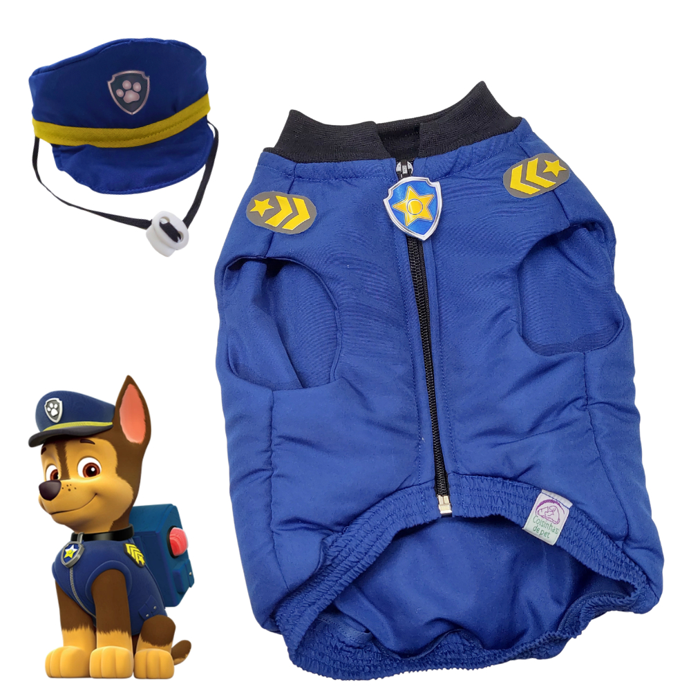 Roupa para Cachorro Patrulha Canina Chase Fantasia | Shopee Brasil