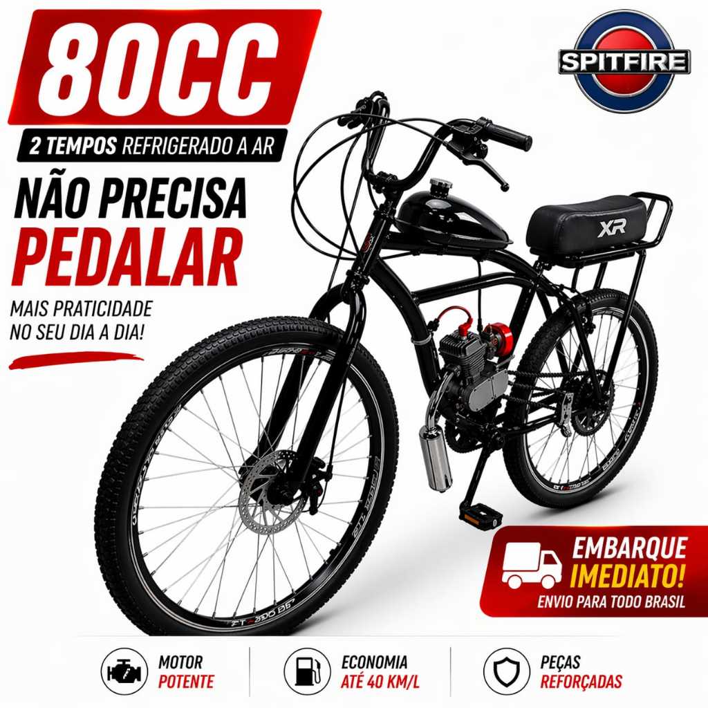 Bicicleta Motorizada 80cc Aro 29 Coroa Banco Xr Spitfire Moskito