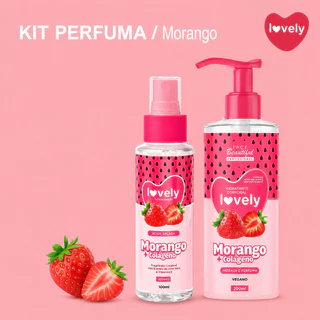Kit Perfuma Hidratante Corporal e Body Splash Fruta Lovely Face Beautiful